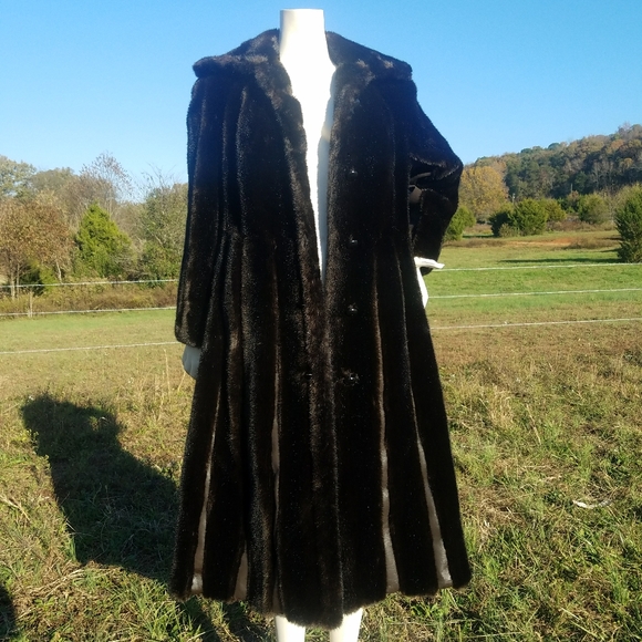 Gorgeous VTG Tissavel Fur Brown Trench Coat S - Picture 4 of 12